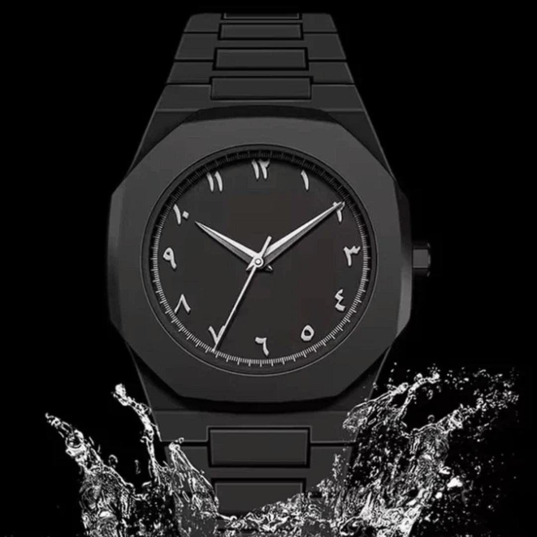 ππ«π’π π’π§ππ₯ ππππβ’ ππ«πππ’π πππ’ππ’π¨π§ β Arabic Style Quartz Men's Black Watch - Water Resistanceπ¦