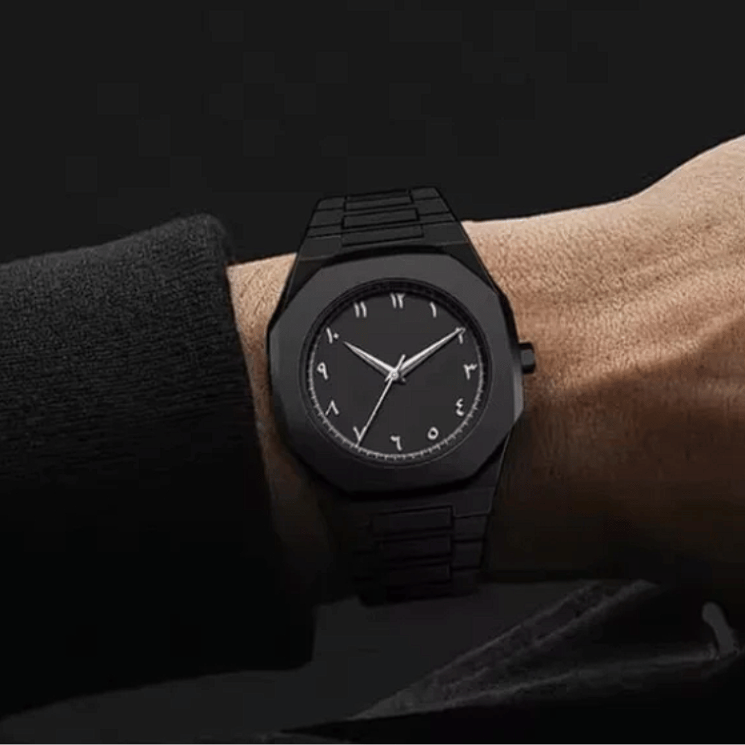 ππ«π’π π’π§ππ₯ ππππβ’ ππ«πππ’π πππ’ππ’π¨π§ β Arabic Style Quartz Men's Black Watch - Water Resistanceπ¦