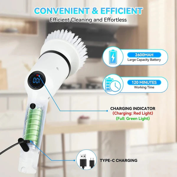 𝐂𝐥𝐞𝐚𝐧𝐌𝐚𝐱™ - فرشاة التنظيف اللاسلكية مع ٩ رؤوس متعددة الاستخدام