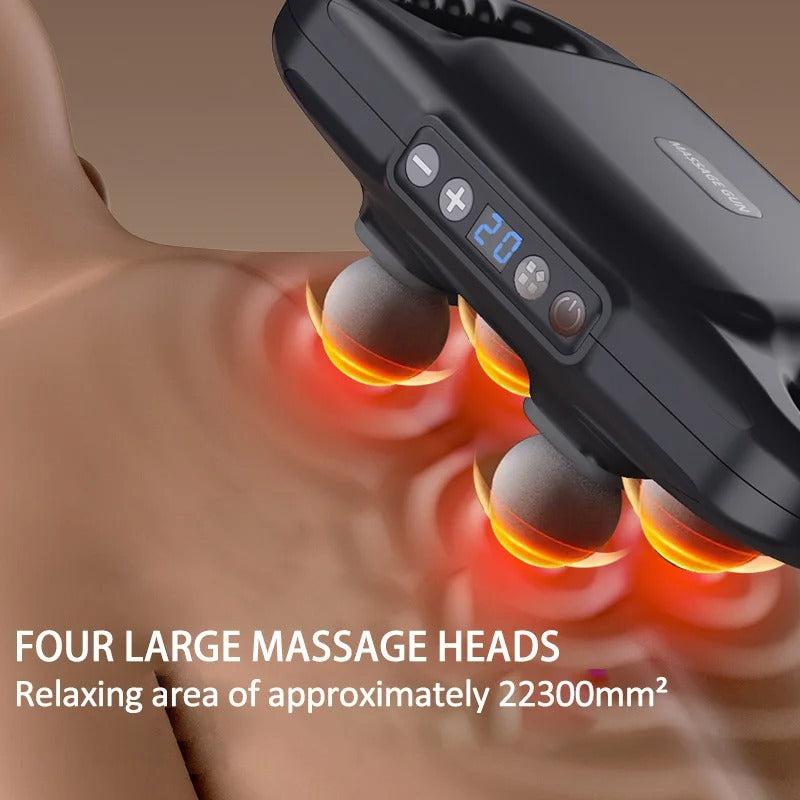 𝐄𝐚𝐬𝐲𝐂𝐨𝐦𝐟𝐨𝐫𝐭™ Four-Head Muscle Relaxation Gun Massager