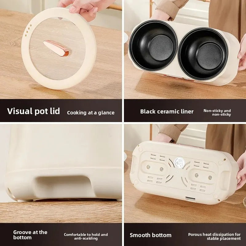 𝐄𝐚𝐬𝐲𝐂𝐨𝐨𝐤™ Portable Multi-Function Double-Pot Steam Cooker