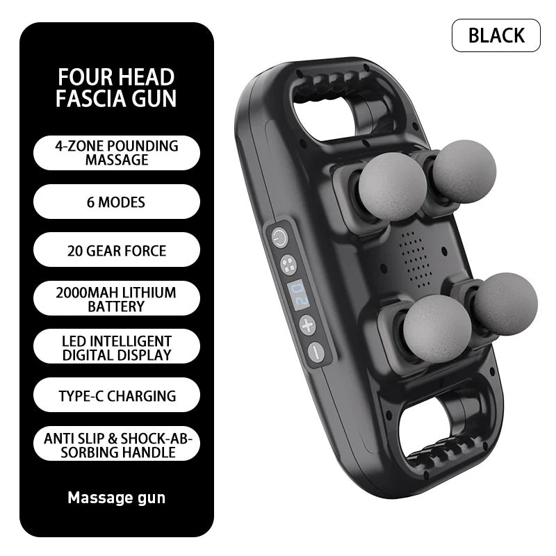 𝐄𝐚𝐬𝐲𝐂𝐨𝐦𝐟𝐨𝐫𝐭™ Four-Head Muscle Relaxation Gun Massager