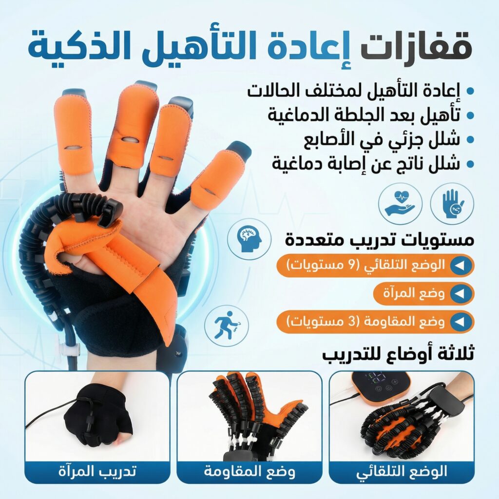 Robotic Hand Therapy Glove with Mirror Training Mode- قفاز آلي للعلاج اليدوي مزود بوضع التدريب بالمرآة