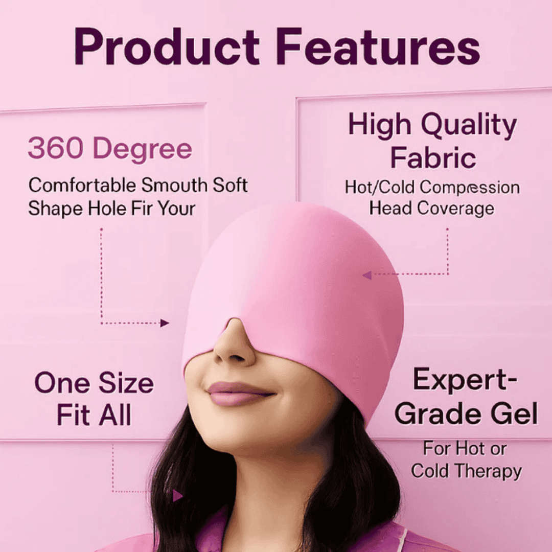 Headache Relief Hat – Wearable Migraine Ice Cap for Natural Pain Relief