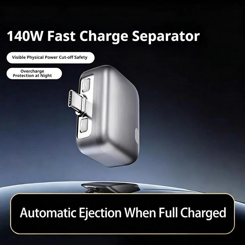140W Fast Charge Separator – Auto Disconnect Charging Adapter - فاصل شاحن ذكي وإيقاف تلقائي للجوالات تايب سي حتى 140 واط
