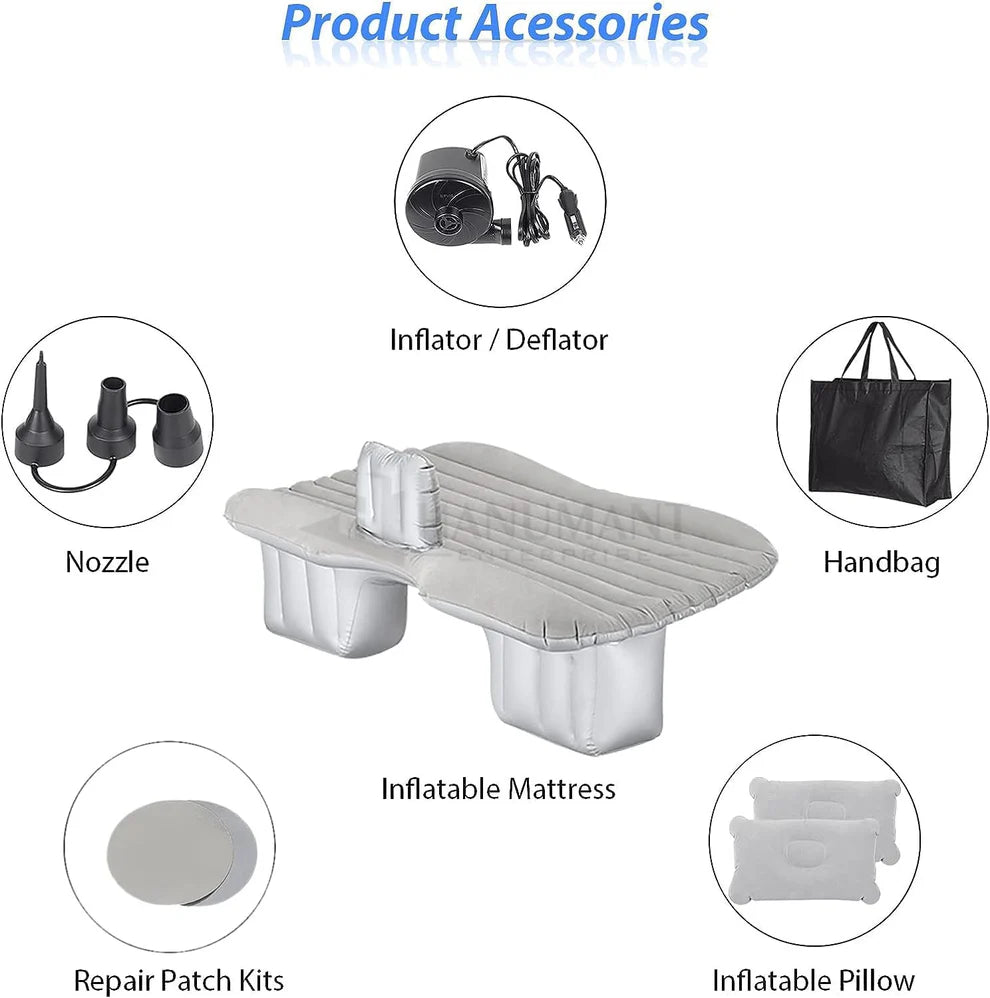 سرير سيارة فاخر قابل للنفخ مع مضخة ووسادتين هوائيتين