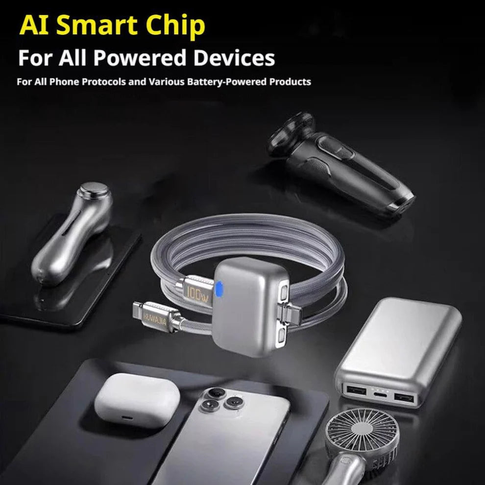 140W Fast Charge Separator – Auto Disconnect Charging Adapter - فاصل شاحن ذكي وإيقاف تلقائي للجوالات تايب سي حتى 140 واط