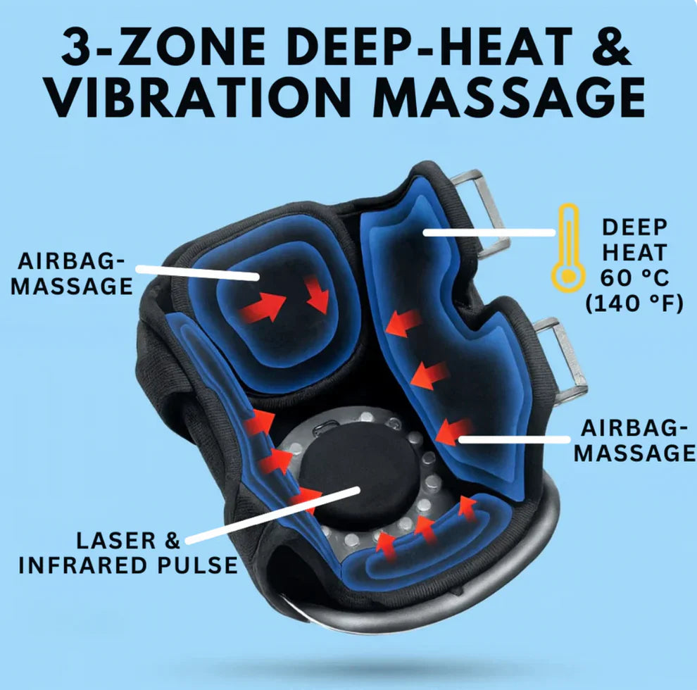 𝐄𝐥𝐞𝐜𝐭𝐫𝐨𝐏𝐫𝐨™ Premium Smart Heating Electric Knee Massager - جهاز لاسلكي لتدليك الركبة
