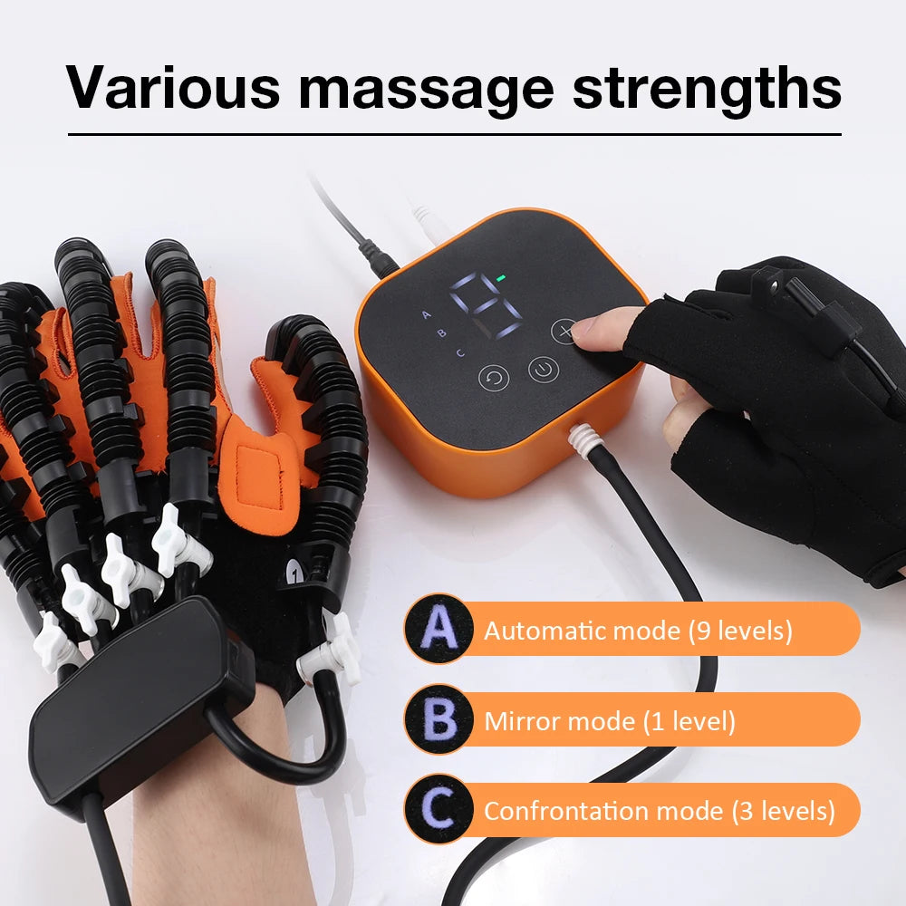 Robotic Hand Therapy Glove with Mirror Training Mode- قفاز آلي للعلاج اليدوي مزود بوضع التدريب بالمرآة