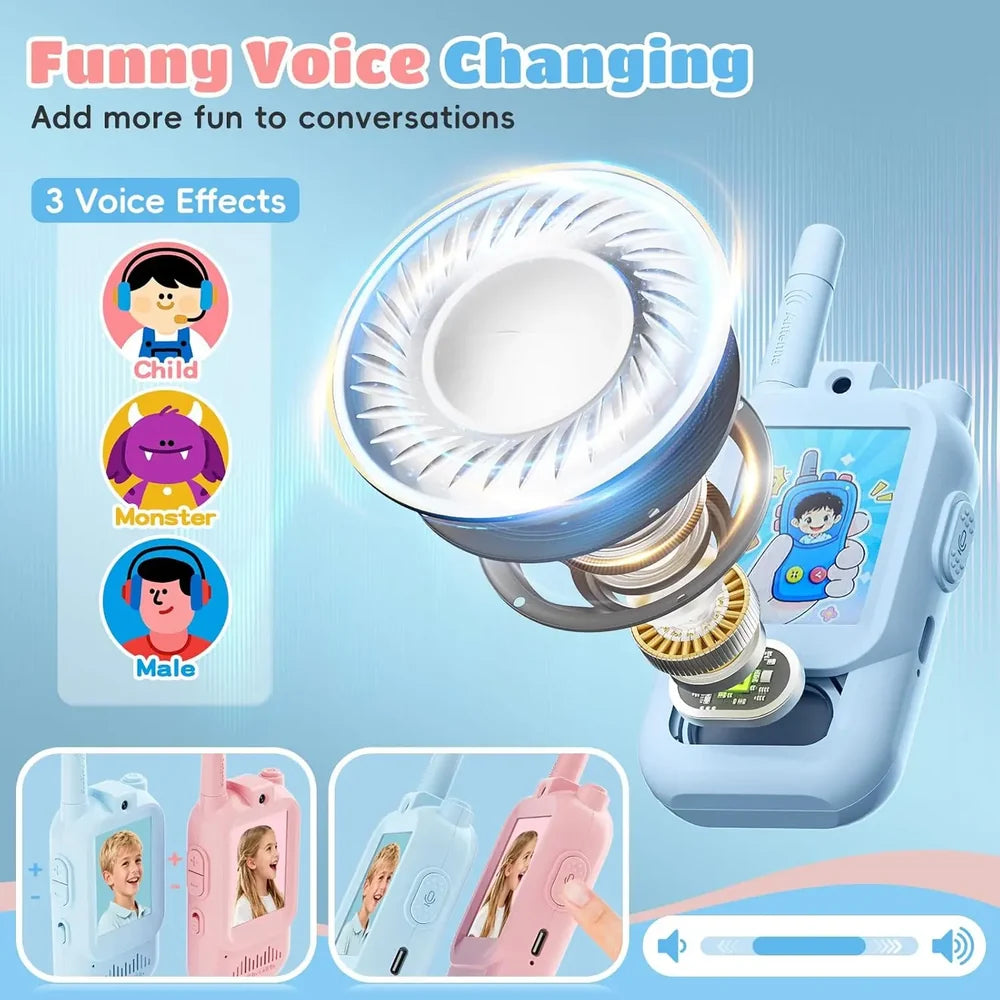 Kids' Video Walkie-Talkie (02 Sets) – Radios with Camera & Screen 📱