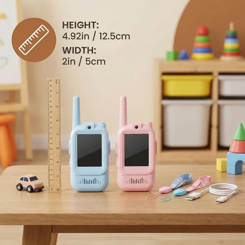Kids' Video Walkie-Talkie (02 Sets) – Radios with Camera & Screen 📱