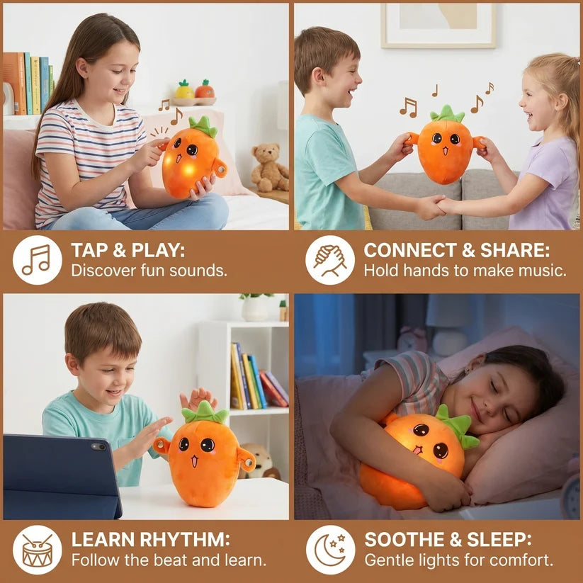 Interactive Fruit Plush Toy for Kids – Sensory Rhythm & Music Toy 🎵