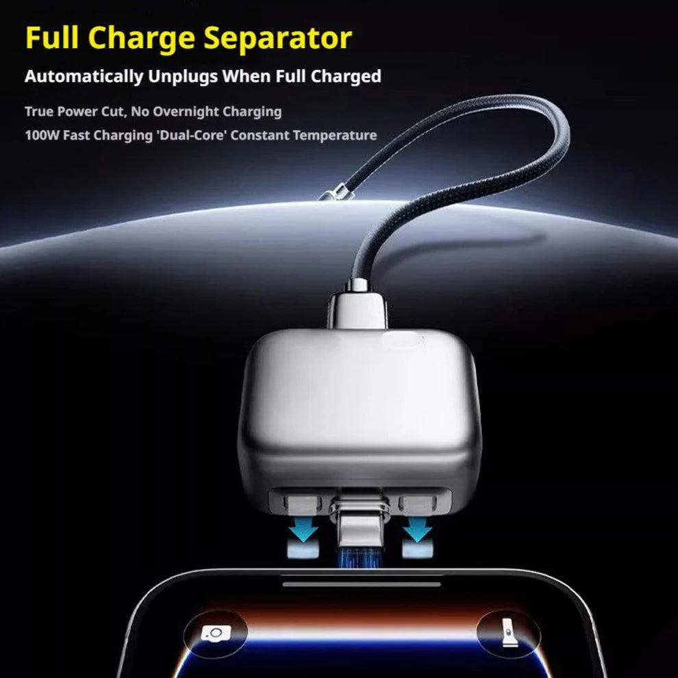 140W Fast Charge Separator – Auto Disconnect Charging Adapter - فاصل شاحن ذكي وإيقاف تلقائي للجوالات تايب سي حتى 140 واط