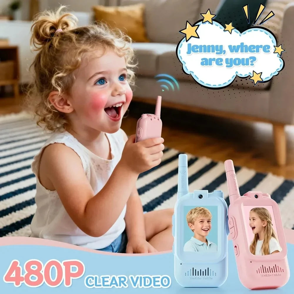Kids' Video Walkie-Talkie (02 Sets) – Radios with Camera & Screen 📱